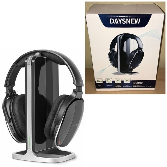 Daysnew DB100 Wireless Headphones For Tv Watching,Charging Dock & RF Transmitter - Picture 1 of 15